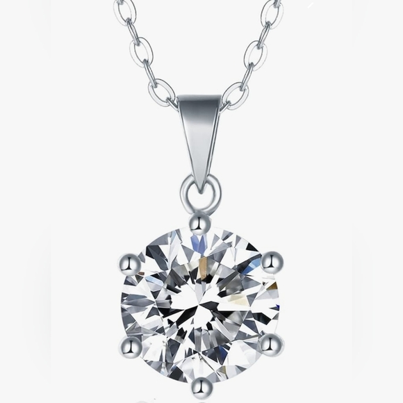 Sale CERTIFIED 2ct 100% Genuine MOISSANITE 18kGP 925 NECKLACE VVSI - Picture 7 of 11